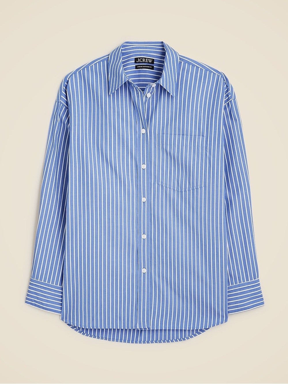J Crew Etienne Oversized Striped Cotton Poplin Button Down